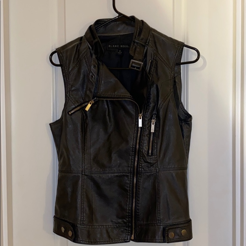 Faux leather vest